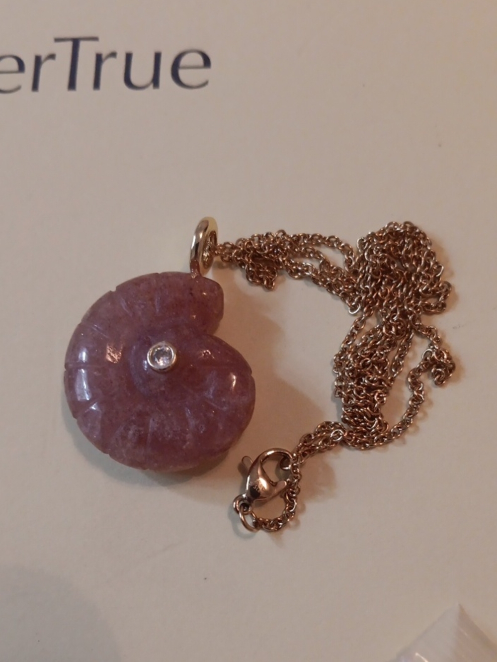 Strawberry Quartz and Austrian Crystal 35.00 ctw Pendant in Goldtone with ION